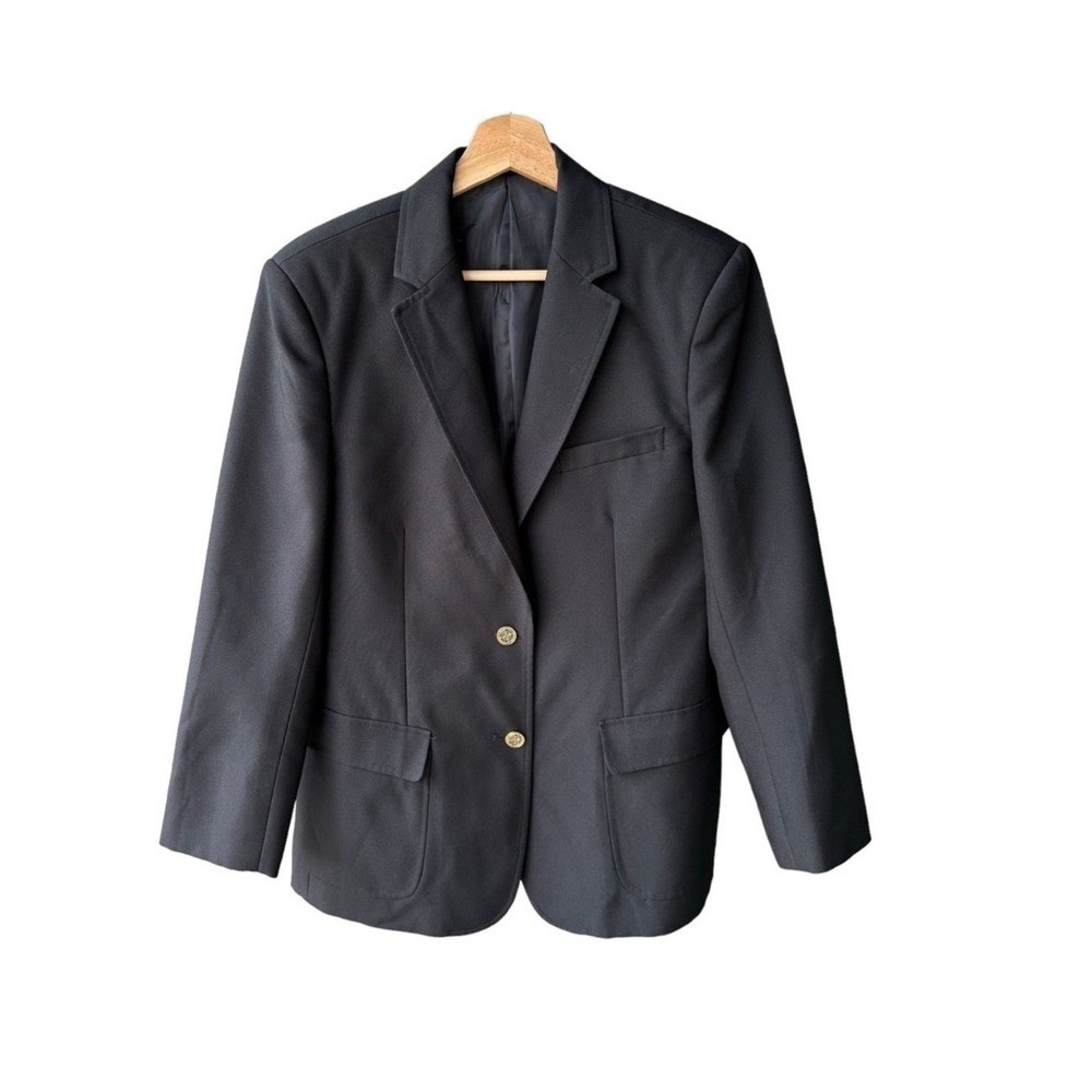 Neil Allyn Career Apparel Blazer Black Gold Crest Buttons Professional Size 10